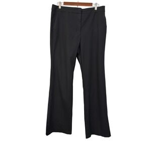 Helmut Lang Wool Blend Trousers 12 Long Pants Black Wide Leg Designer Minimalist